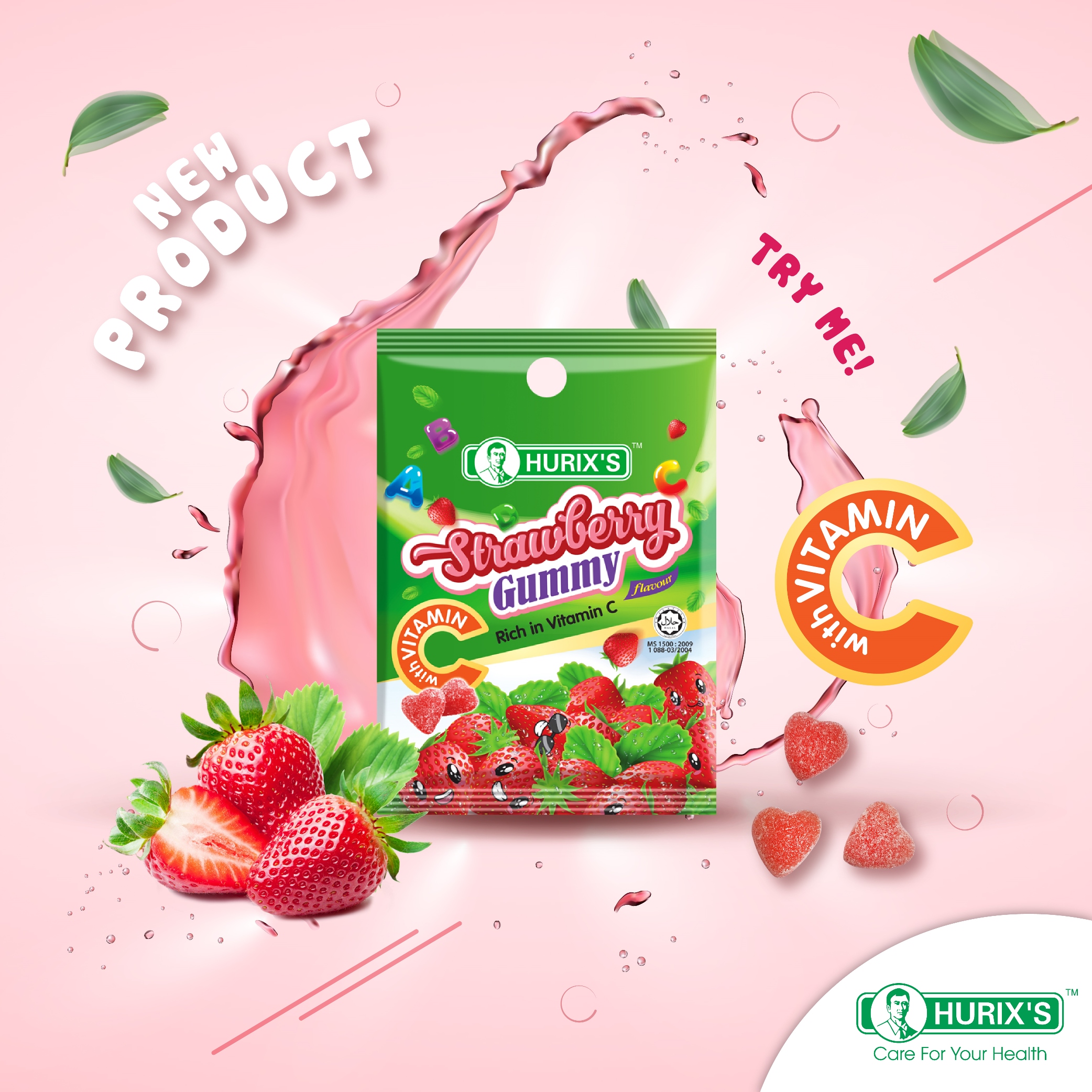 Hurix's Strawberry Gummy (with Vitamin C)